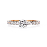WOKE ™ 0.80 CARAT ROUND VVS-EF Lab Grown Diamond ring in 14/18k Gold| WOKE