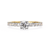 WOKE ™ 0.80 CARAT ROUND VVS-EF Lab Grown Diamond ring in 14/18k Gold| WOKE