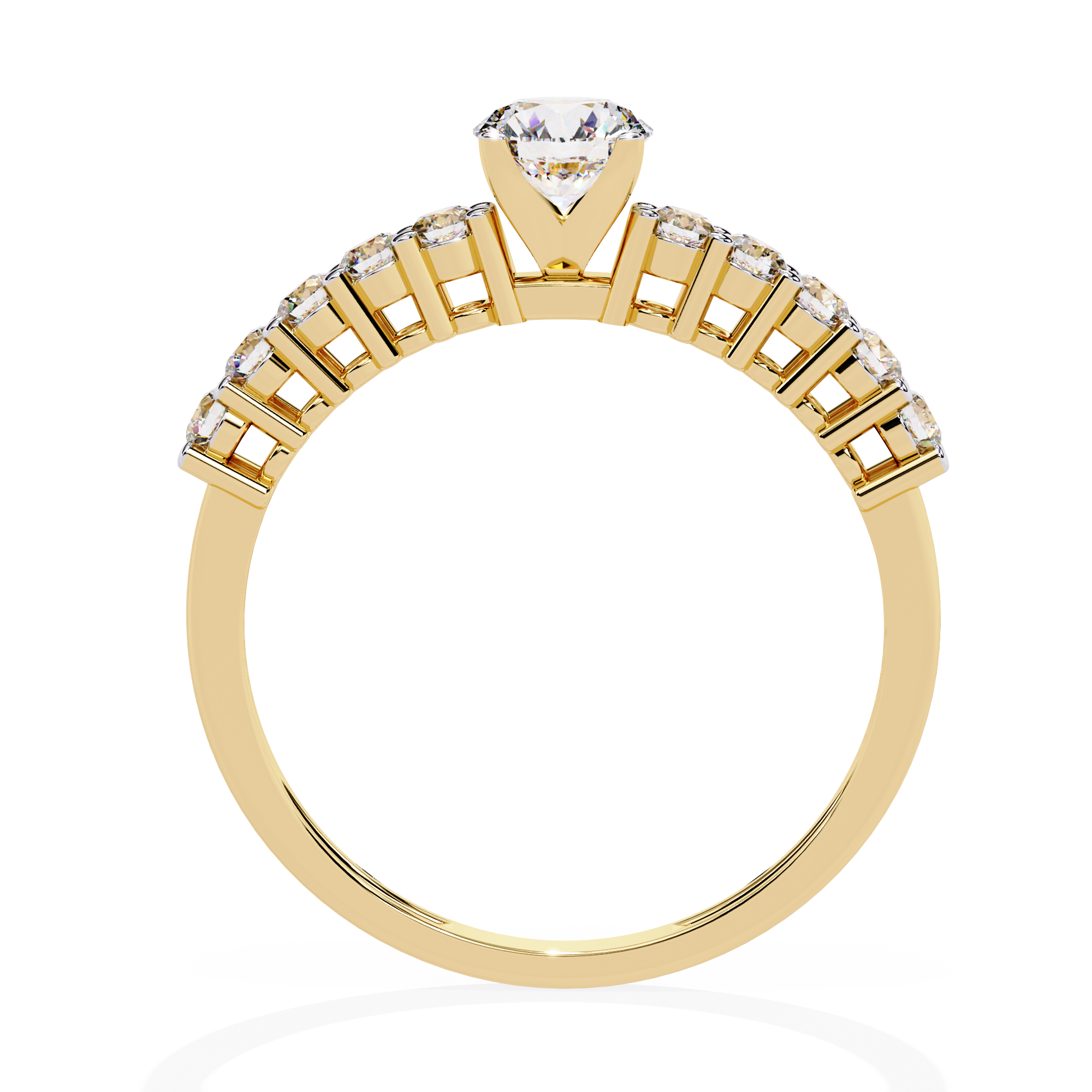 WOKE ™ 0.80 CARAT ROUND VVS-EF Lab Grown Diamond ring in 14/18k Gold| WOKE
