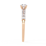 WOKE ™ 0.80 CARAT ROUND VVS-EF Lab Grown Diamond ring in 14/18k Gold| WOKE