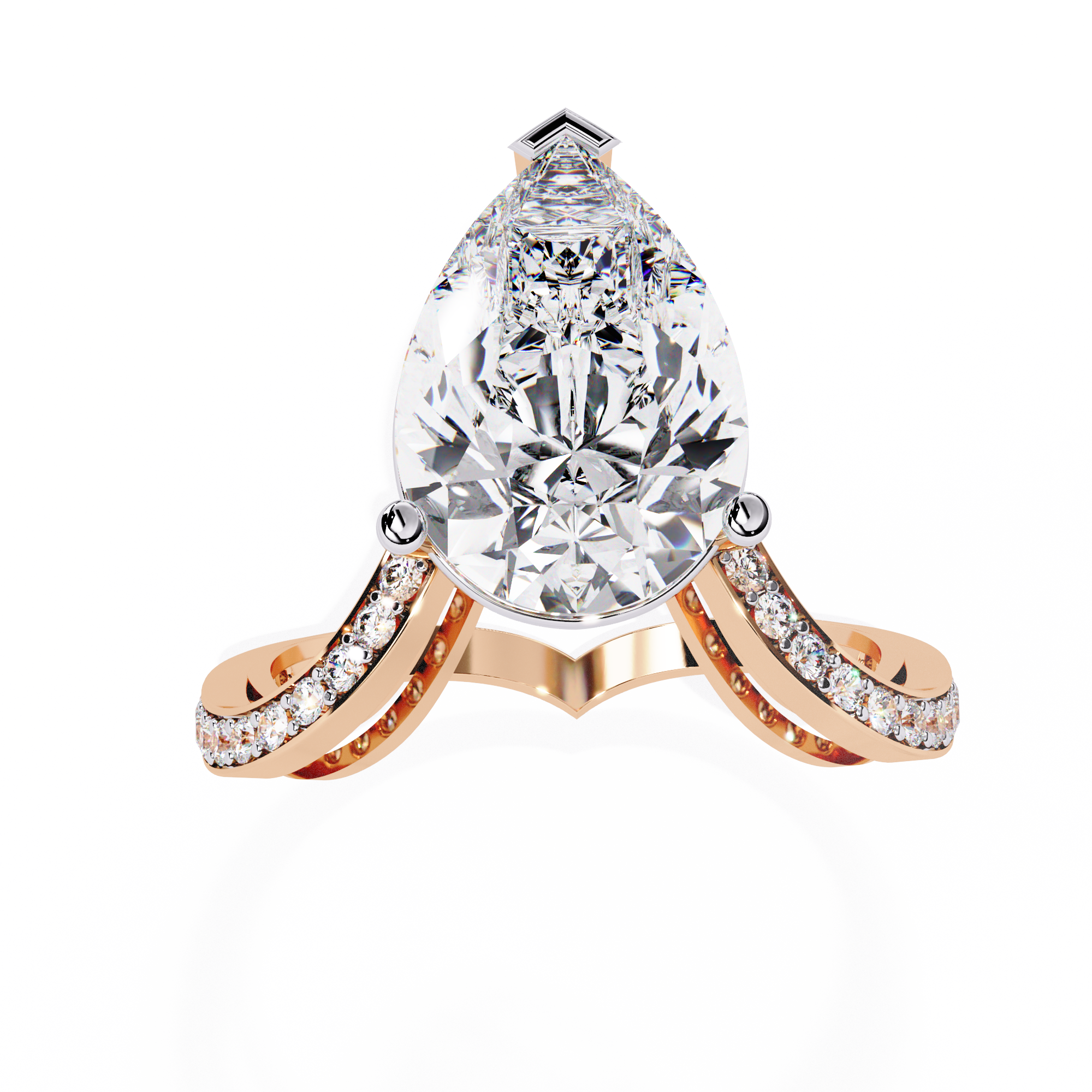WOKE ™ 1.75 CARAT PEAR CUT VVS-EF Lab Grown Diamond ring in 14/18k Gold| WOKE