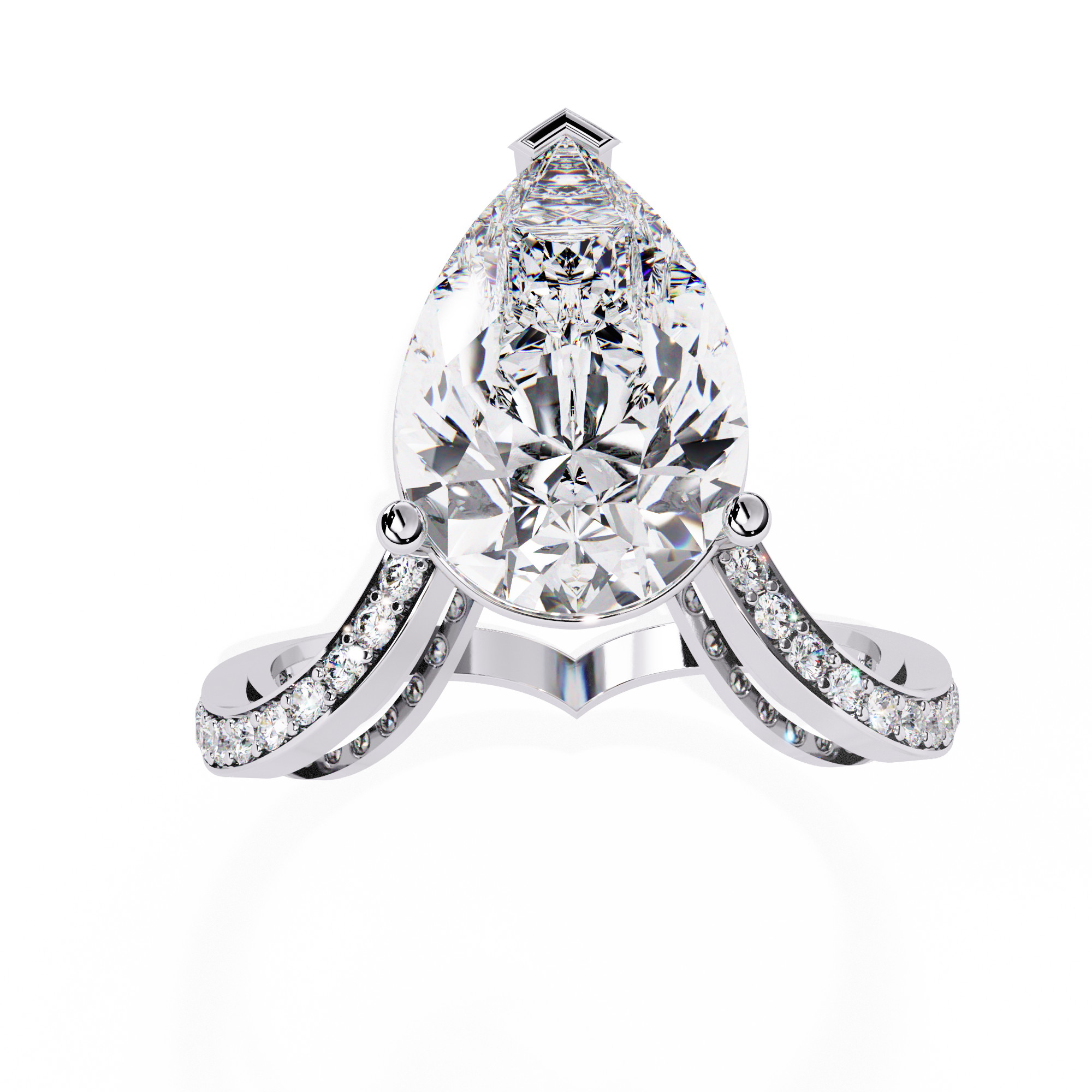 WOKE ™ 1.75 CARAT PEAR CUT VVS-EF Lab Grown Diamond ring in 14/18k Gold| WOKE