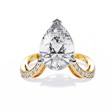 WOKE ™ 1.75 CARAT PEAR CUT VVS-EF Lab Grown Diamond ring in 14/18k Gold| WOKE