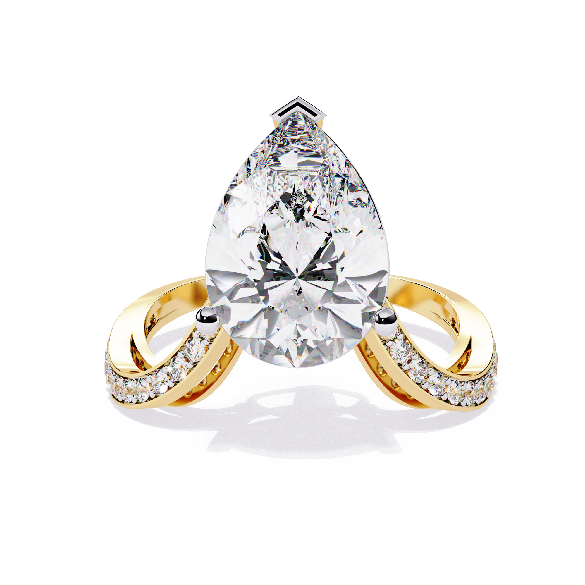 WOKE ™ 1.75 CARAT PEAR CUT VVS-EF Lab Grown Diamond ring in 14/18k Gold| WOKE