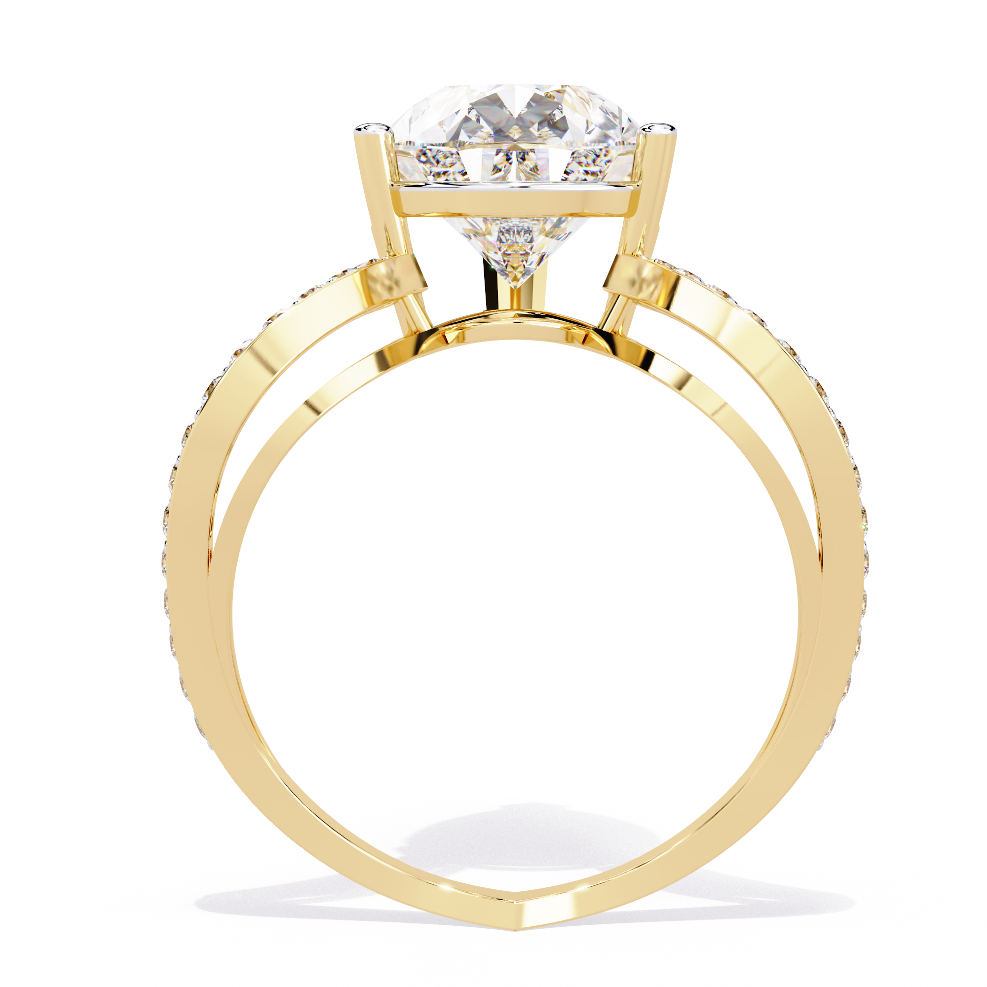 WOKE ™ 1.75 CARAT PEAR CUT VVS-EF Lab Grown Diamond ring in 14/18k Gold| WOKE