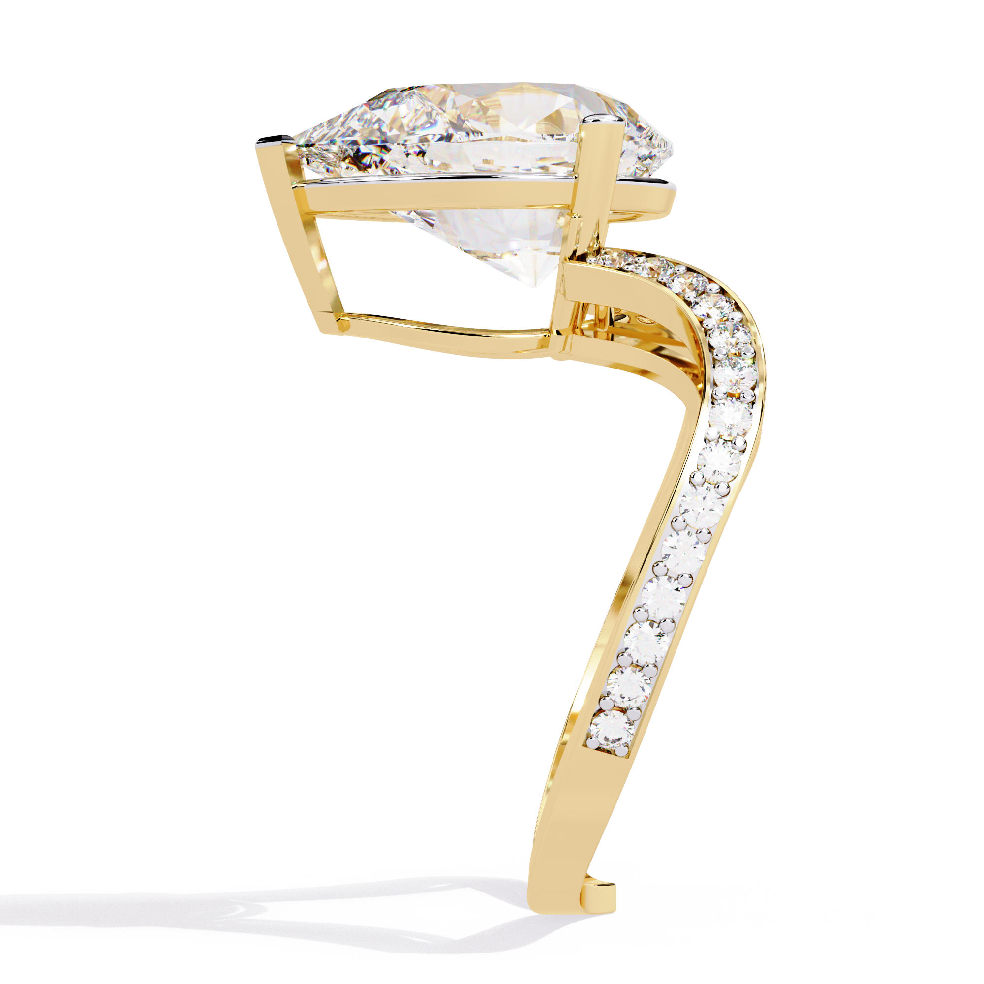 WOKE ™ 1.75 CARAT PEAR CUT VVS-EF Lab Grown Diamond ring in 14/18k Gold| WOKE