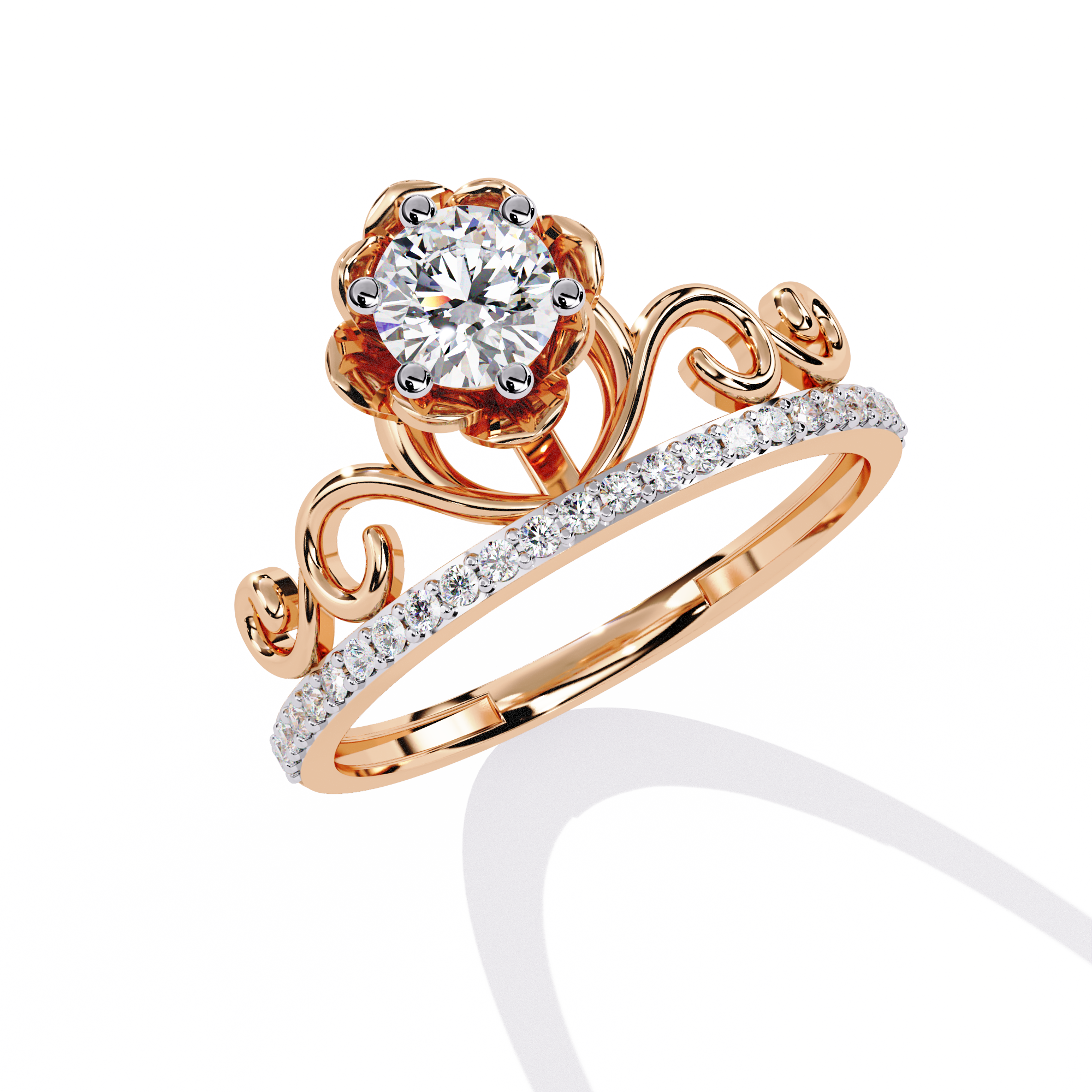 WOKE ™ 0.75 CARAT ROUND VVS-EF Lab Grown Diamond ring in 14/18k Gold| WOKE