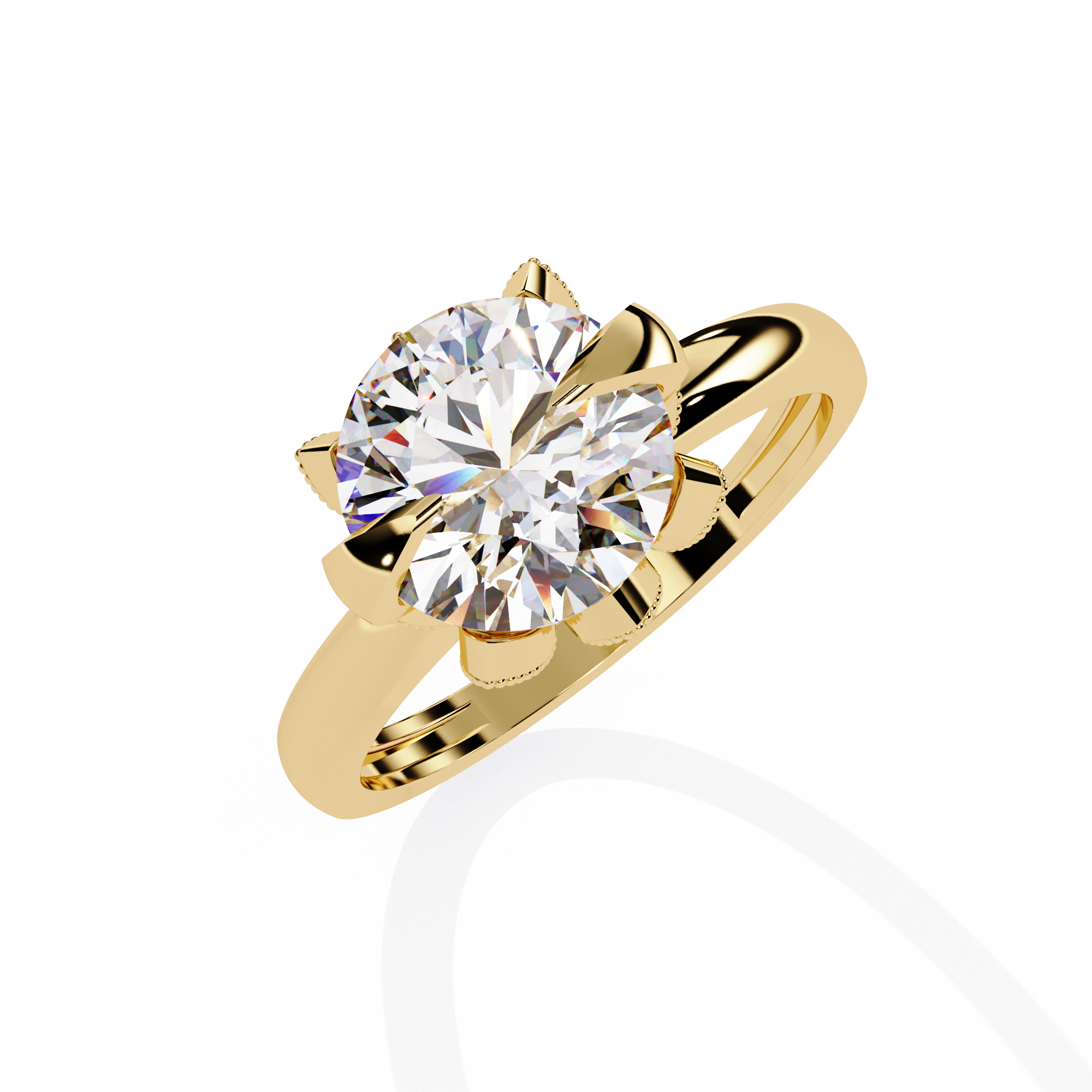 WOKE ™ 1.15 CARAT ROUND VVS-EF Lab Grown Diamond ring in 14/18k Gold| WOKE