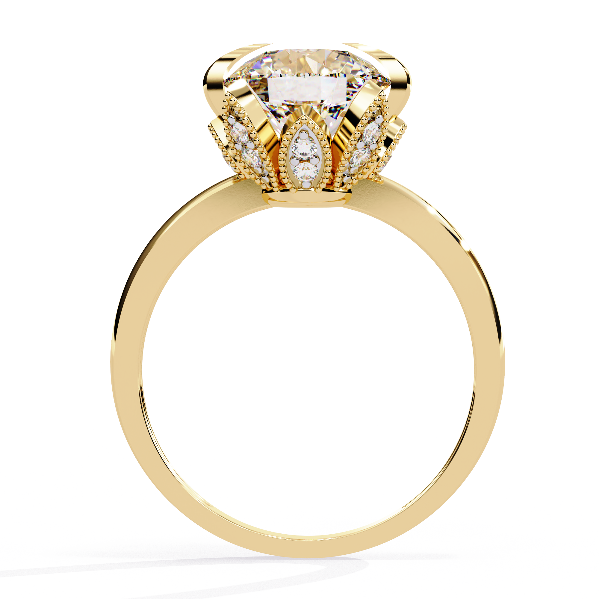 WOKE ™ 1.15 CARAT ROUND VVS-EF Lab Grown Diamond ring in 14/18k Gold| WOKE