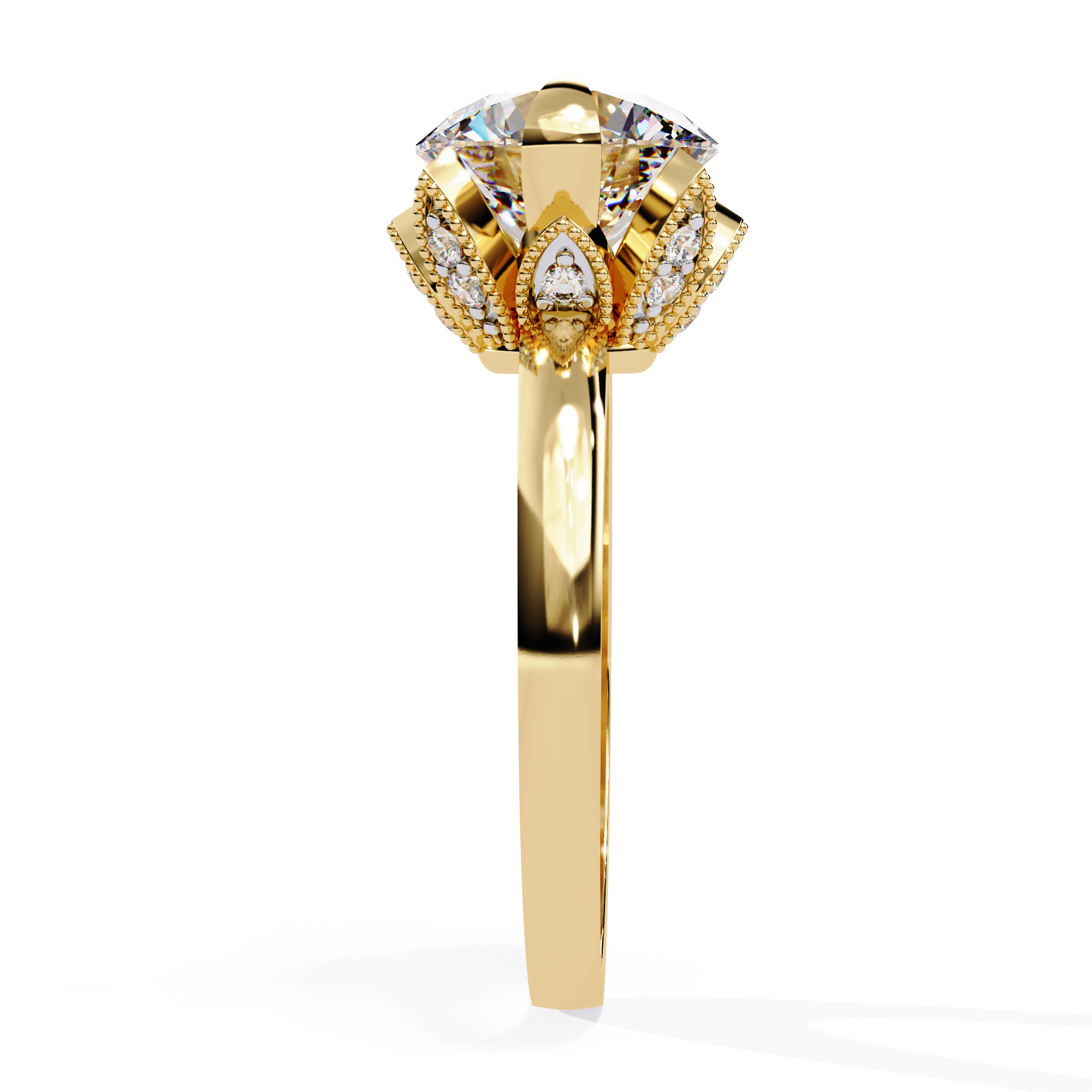 WOKE ™ 1.15 CARAT ROUND VVS-EF Lab Grown Diamond ring in 14/18k Gold| WOKE