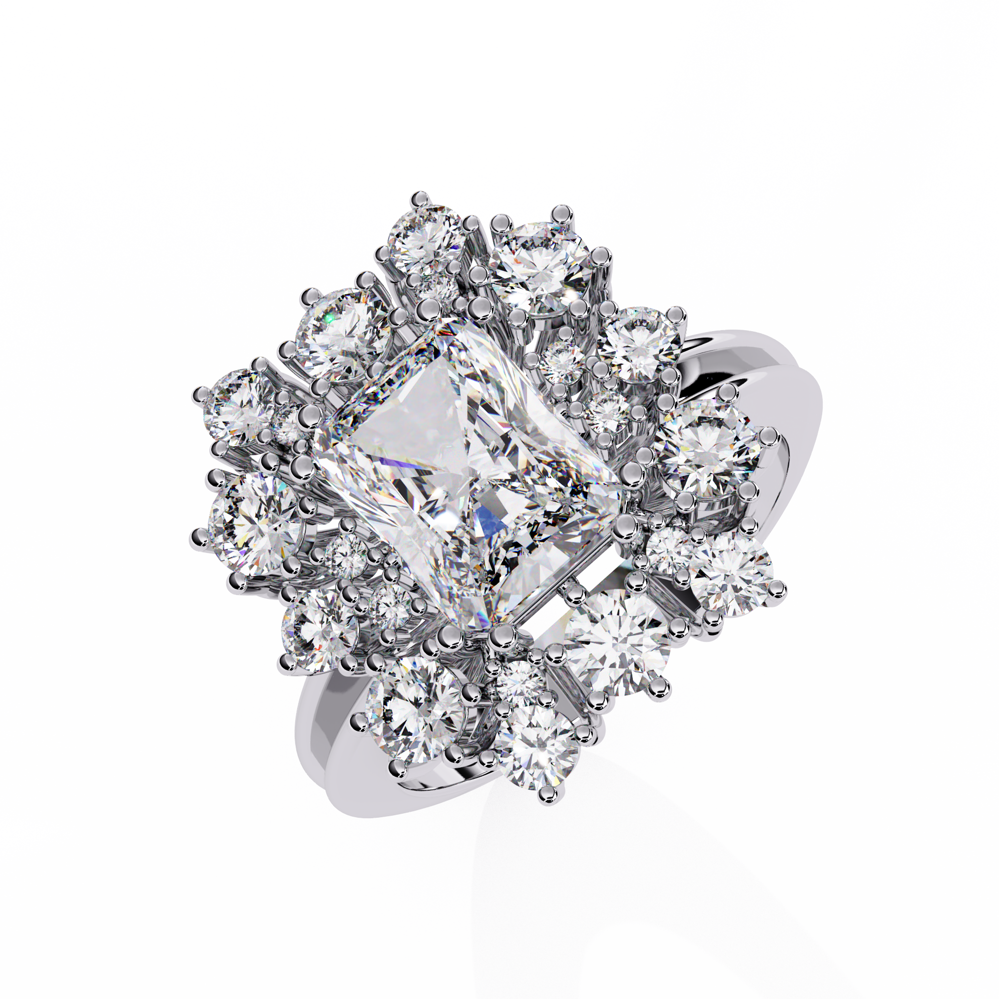 WOKE ™ 2.0 CARAT Radiant cut VVS-EF Lab Grown Diamond ring in 14/18k Gold| WOKE
