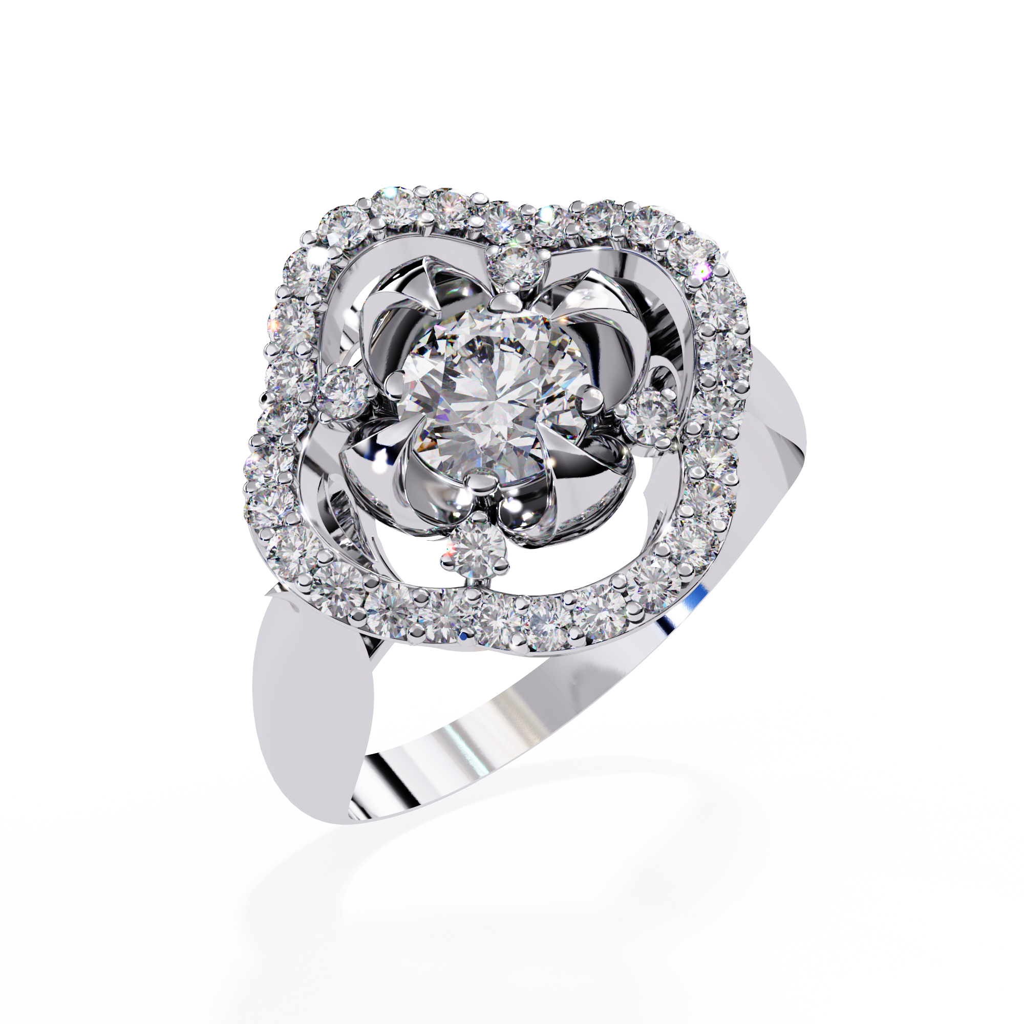 WOKE ™ FLOWER 0.75 CARAT VVS-EF Lab Grown Diamond ring in 14/18k Gold | WOKE