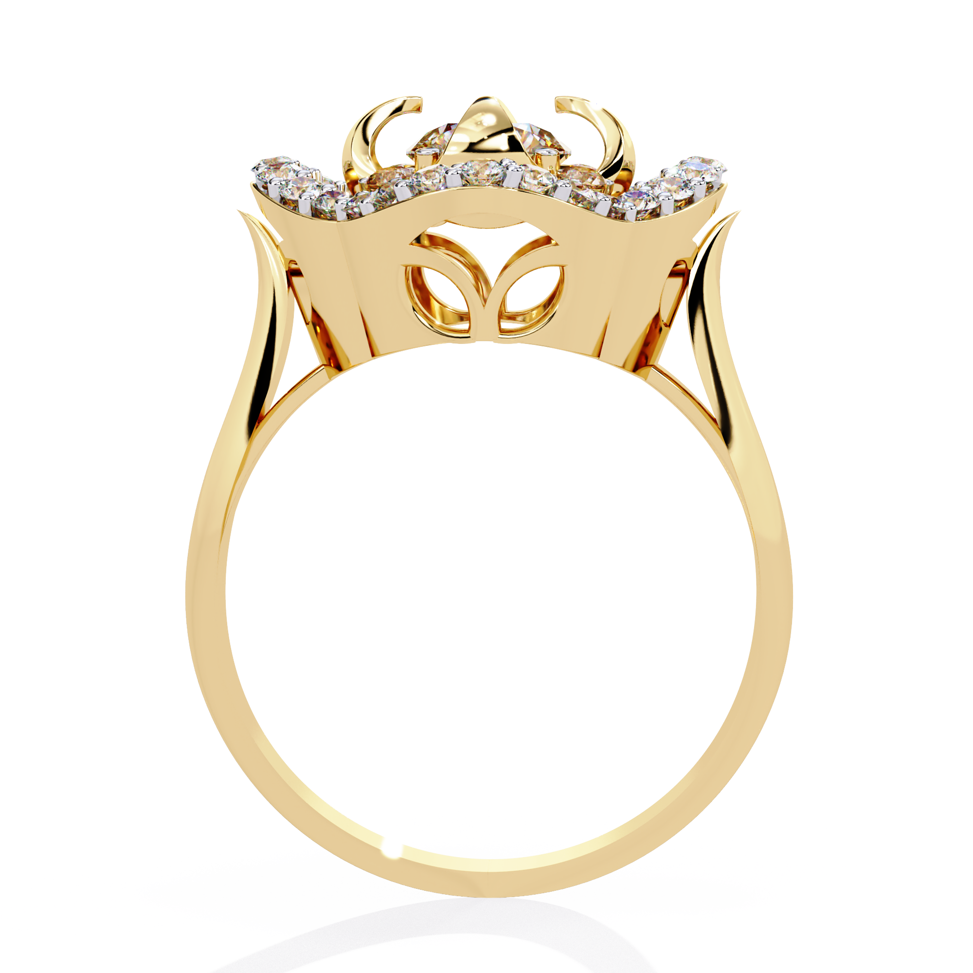 WOKE ™ FLOWER 0.75 CARAT VVS-EF Lab Grown Diamond ring in 14/18k Gold | WOKE