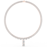 33.3 CT Emerald Cut Moissanite Necklace in 9K Gold/925 Silver |WOKE