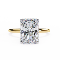 1.10 carat radiant cut lab grown diamond ring in 14K gold