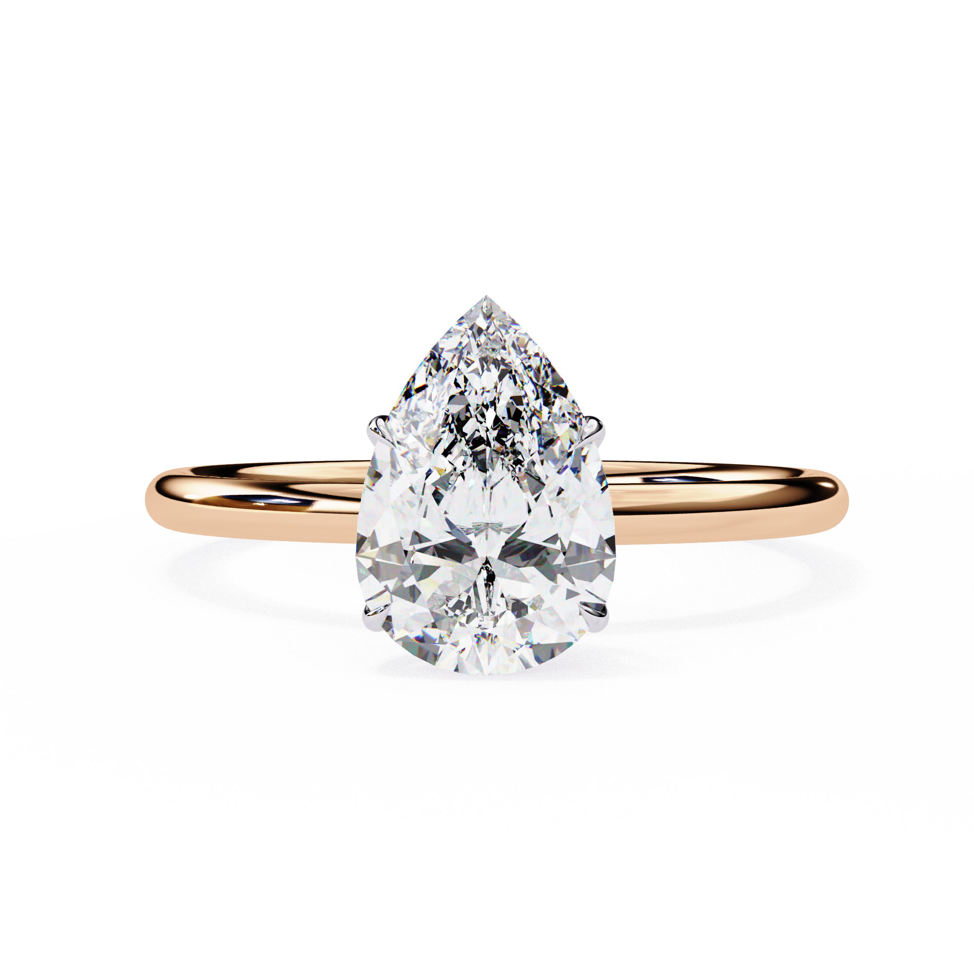 1 CT Pear Cut Lab Grown Diamond Ring in 9K Gold/14K Gold | WOKE