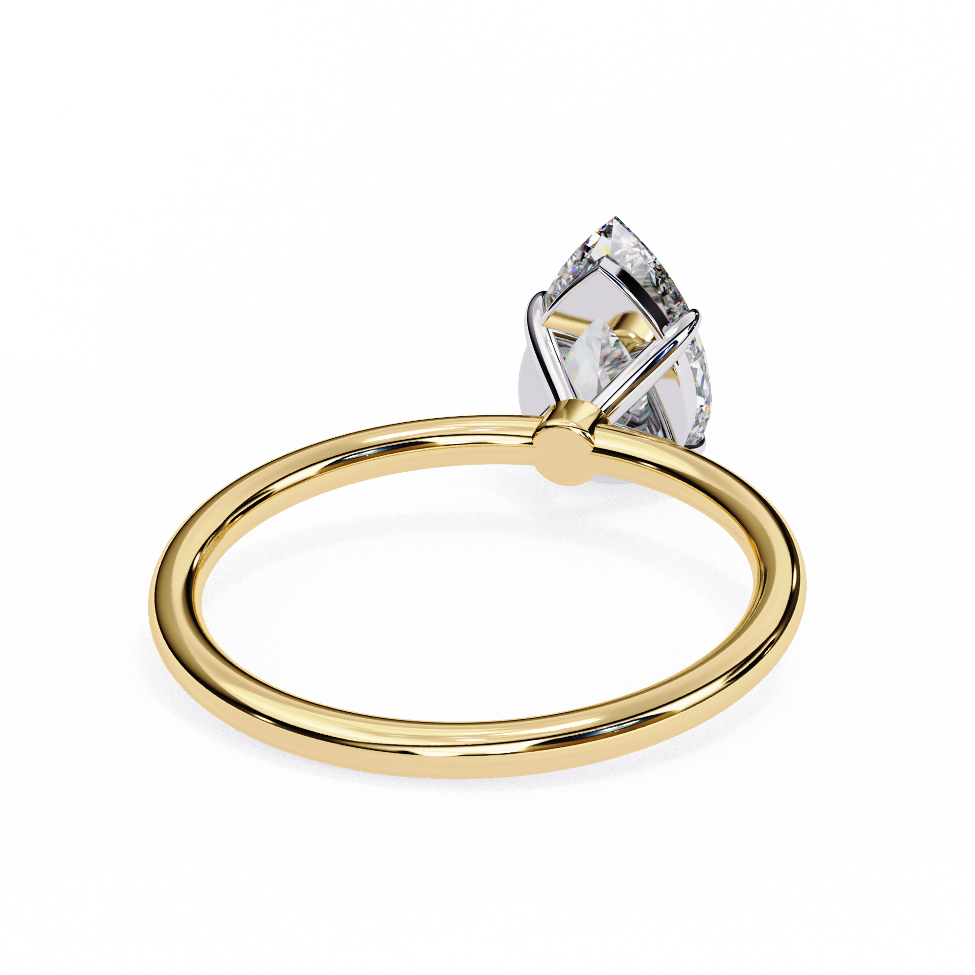 1 CT Pear Cut Lab Grown Diamond Ring in 9K Gold/14K Gold | WOKE