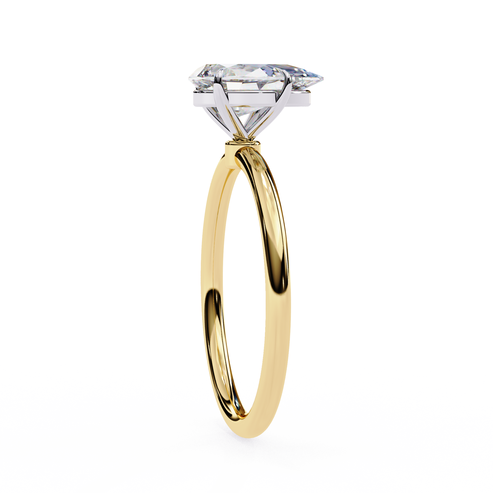 1 CT Pear Cut Lab Grown Diamond Ring in 9K Gold/14K Gold | WOKE