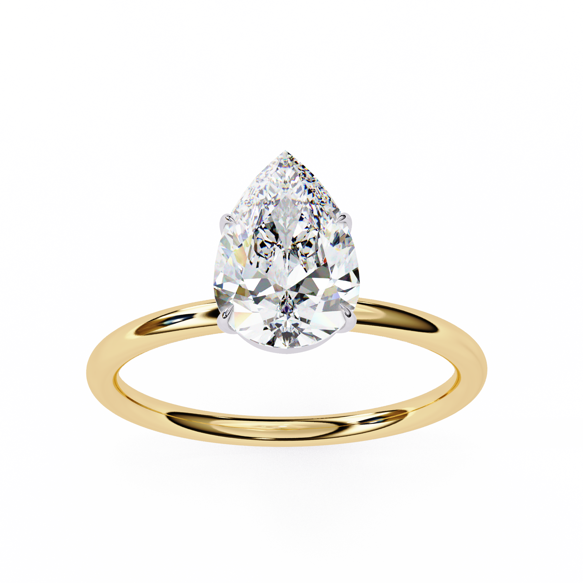 1 CT Pear Cut Lab Grown Diamond Ring in 9K Gold/14K Gold | WOKE