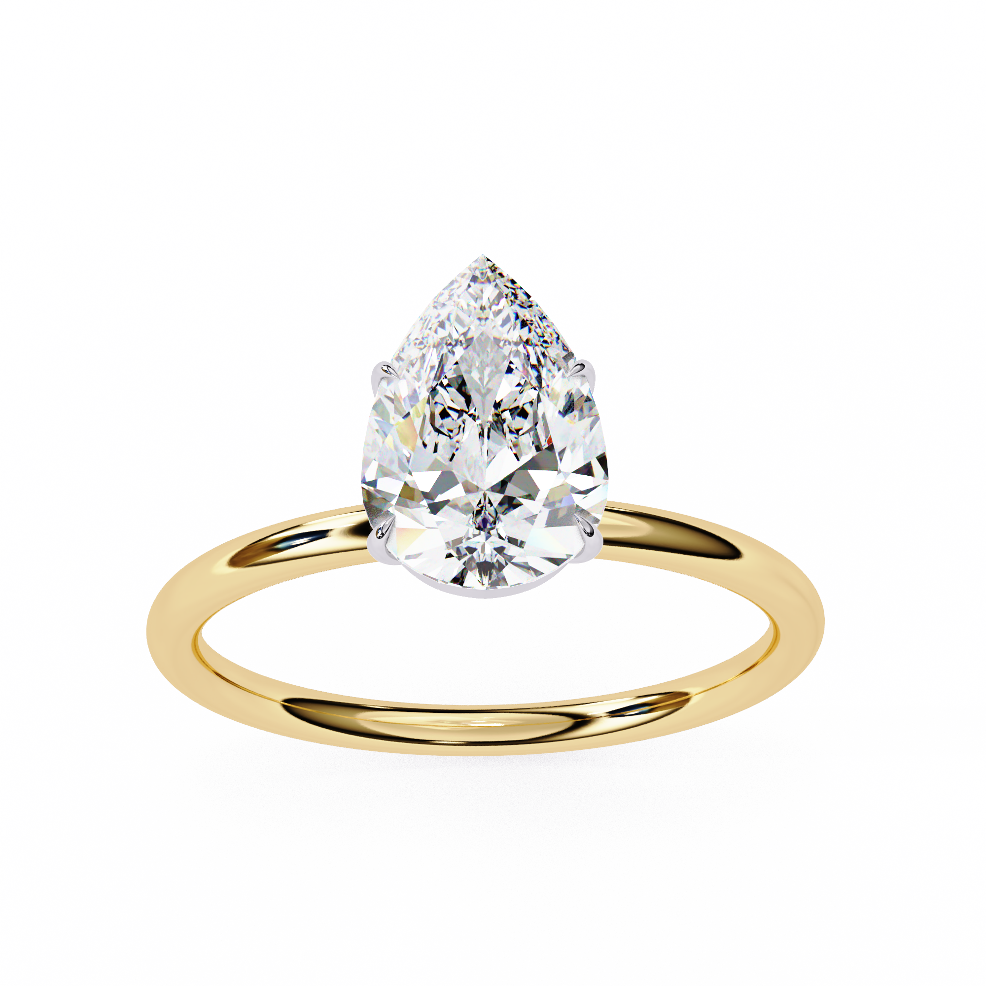 1 CT Pear Cut Lab Grown Diamond Ring in 9K Gold/14K Gold | WOKE