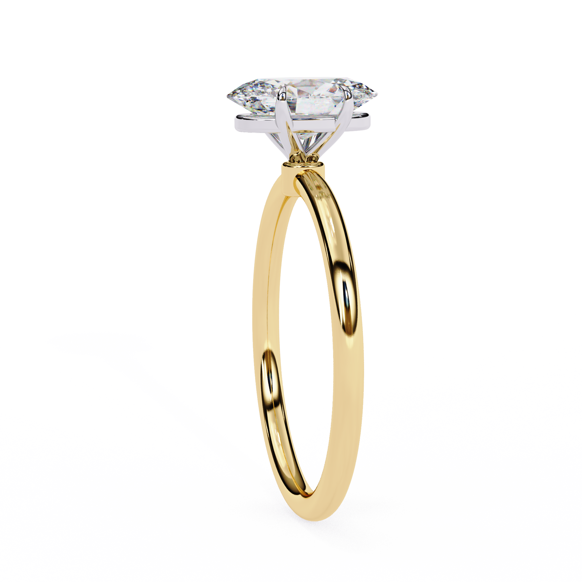 1 CT Oval Lab Grown Diamond Ring in 9K Gold/14K Gold  | WOKE