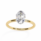1 CT Oval Lab Grown Diamond Ring in 9K Gold/14K Gold  | WOKE