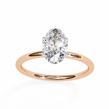 1 CT Oval Lab Grown Diamond Ring in 9K Gold/14K Gold  | WOKE