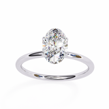 1 CT Oval Lab Grown Diamond Ring in 9K Gold/14K Gold  | WOKE