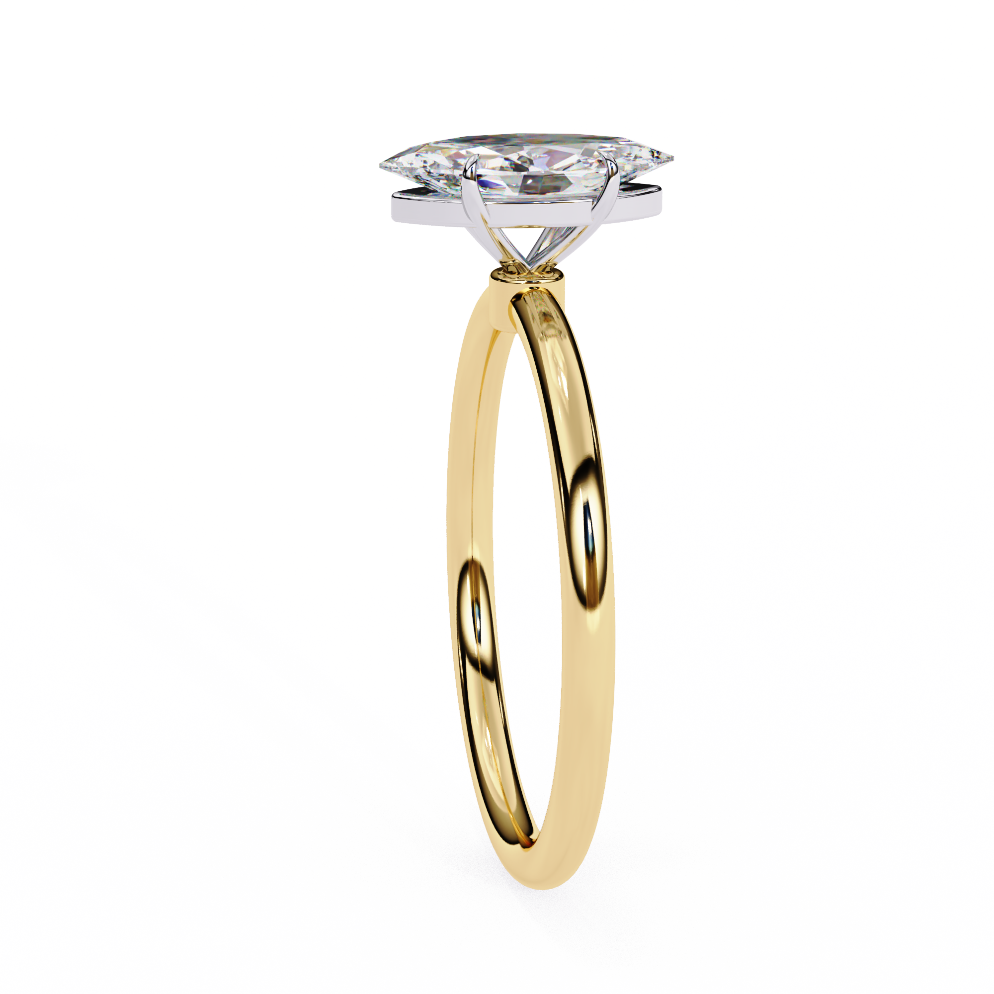 1 CT Marquise Cut Lab Grown Diamond Ring in 9K Gold/14K Gold | WOKE
