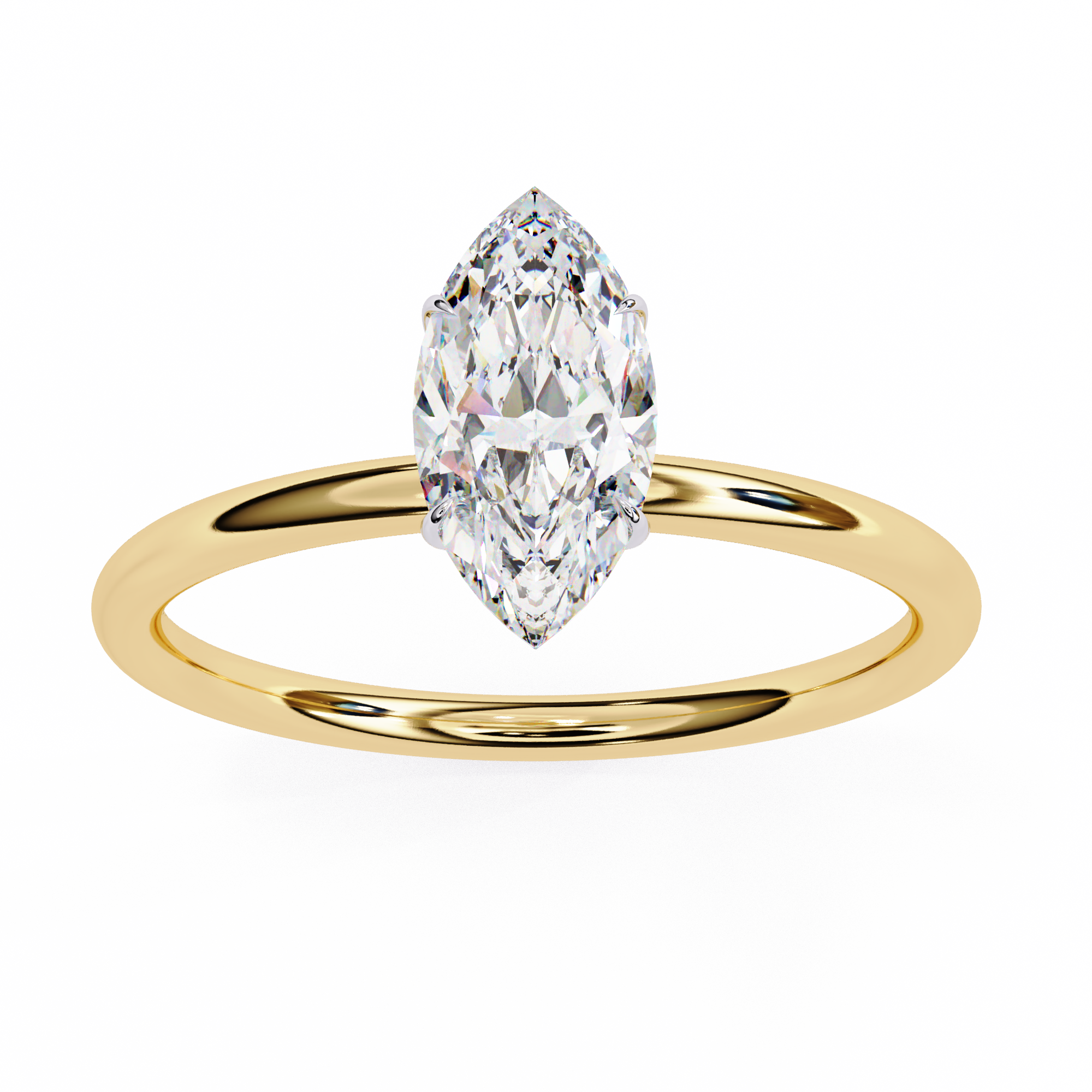 1 CT Marquise Cut Lab Grown Diamond Ring in 9K Gold/14K Gold | WOKE