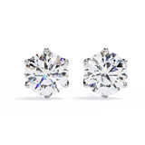Round CUT 6 Pronggs Moissanite Studs in 9K Gold/925 Silver for HIM |WOKE