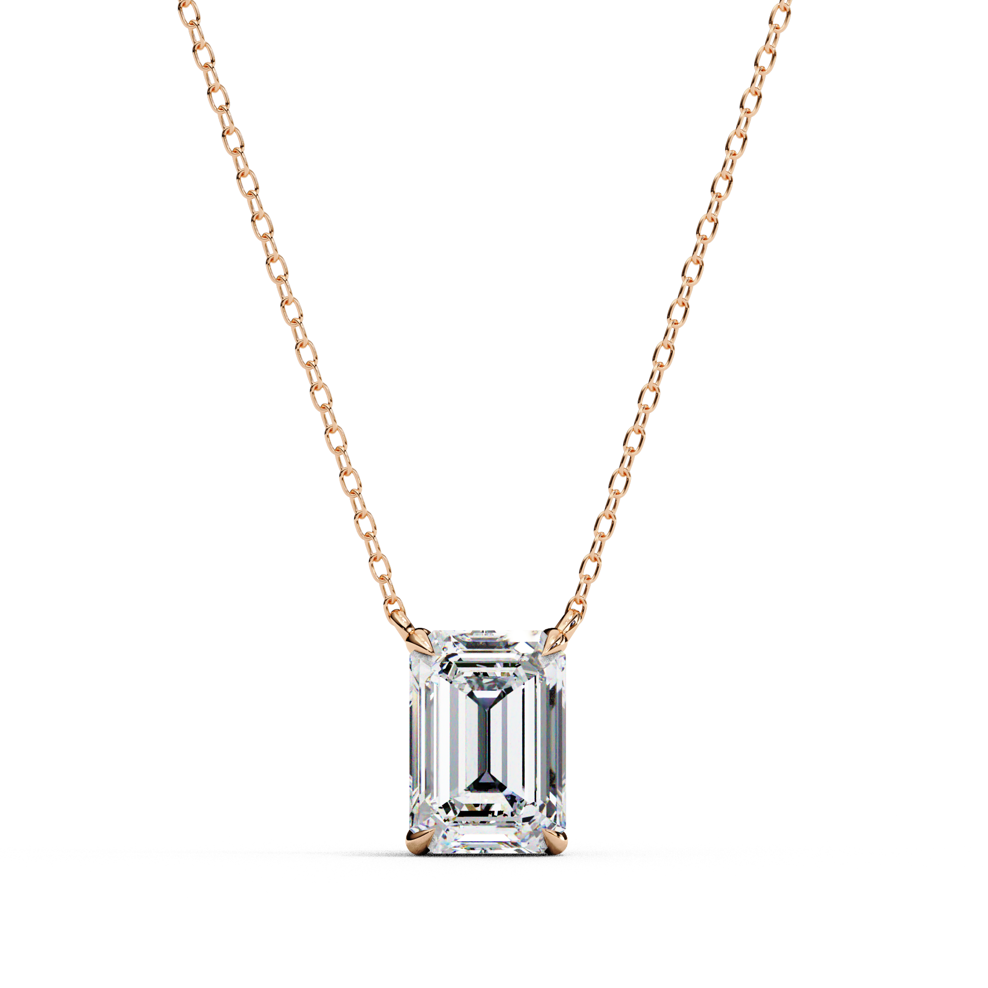 WOKE ™ VVS-F Lab Grown Diamond 1.50 Carat Emerald cut pendant Without Chain