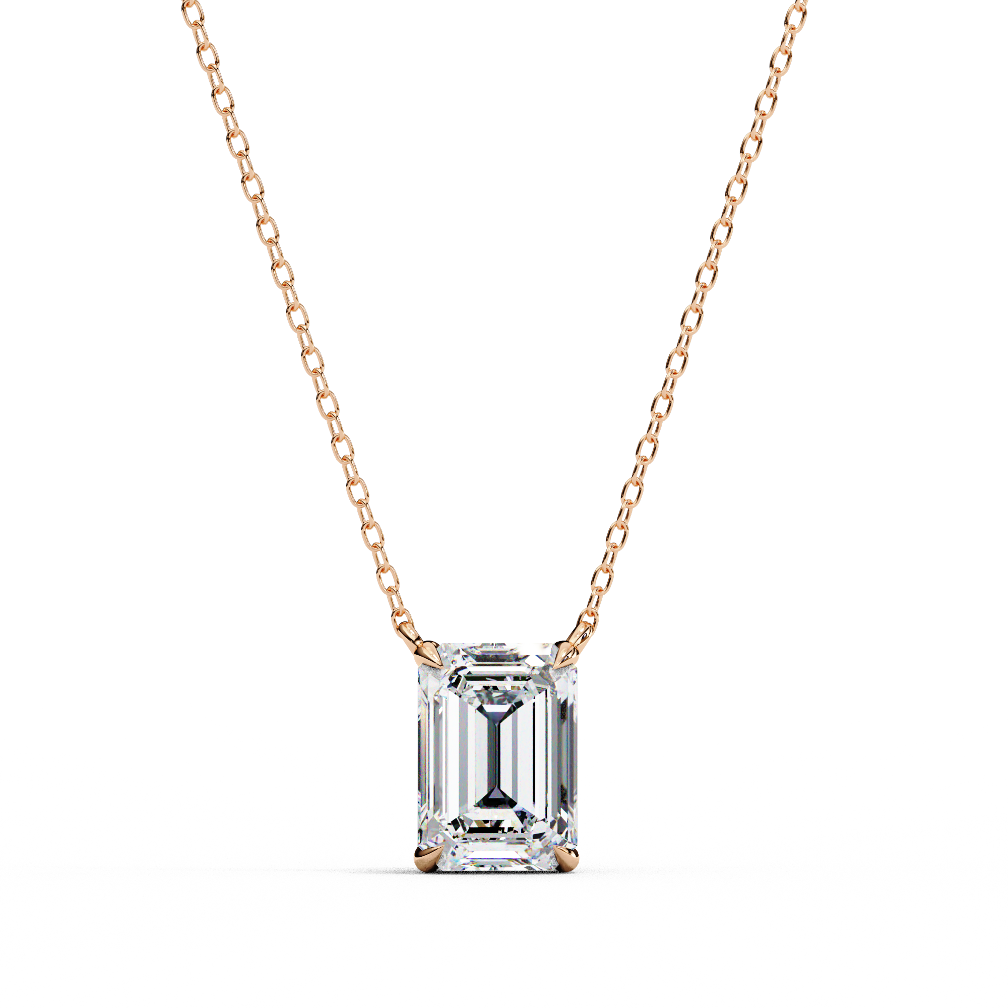 WOKE ™ VVS-F Lab Grown Diamond 1.50 Carat Emerald cut pendant Without Chain