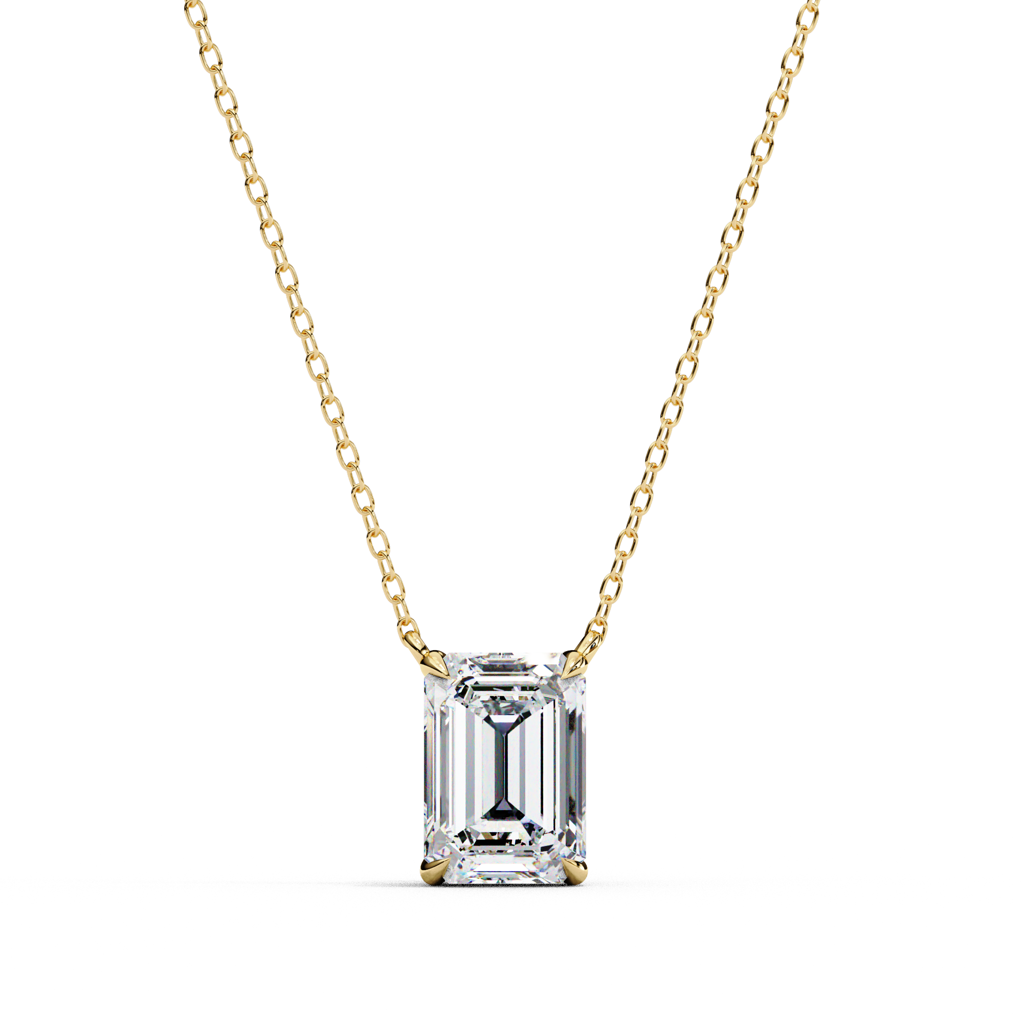 WOKE ™ VVS-F Lab Grown Diamond 1.50 Carat Emerald cut pendant Without Chain