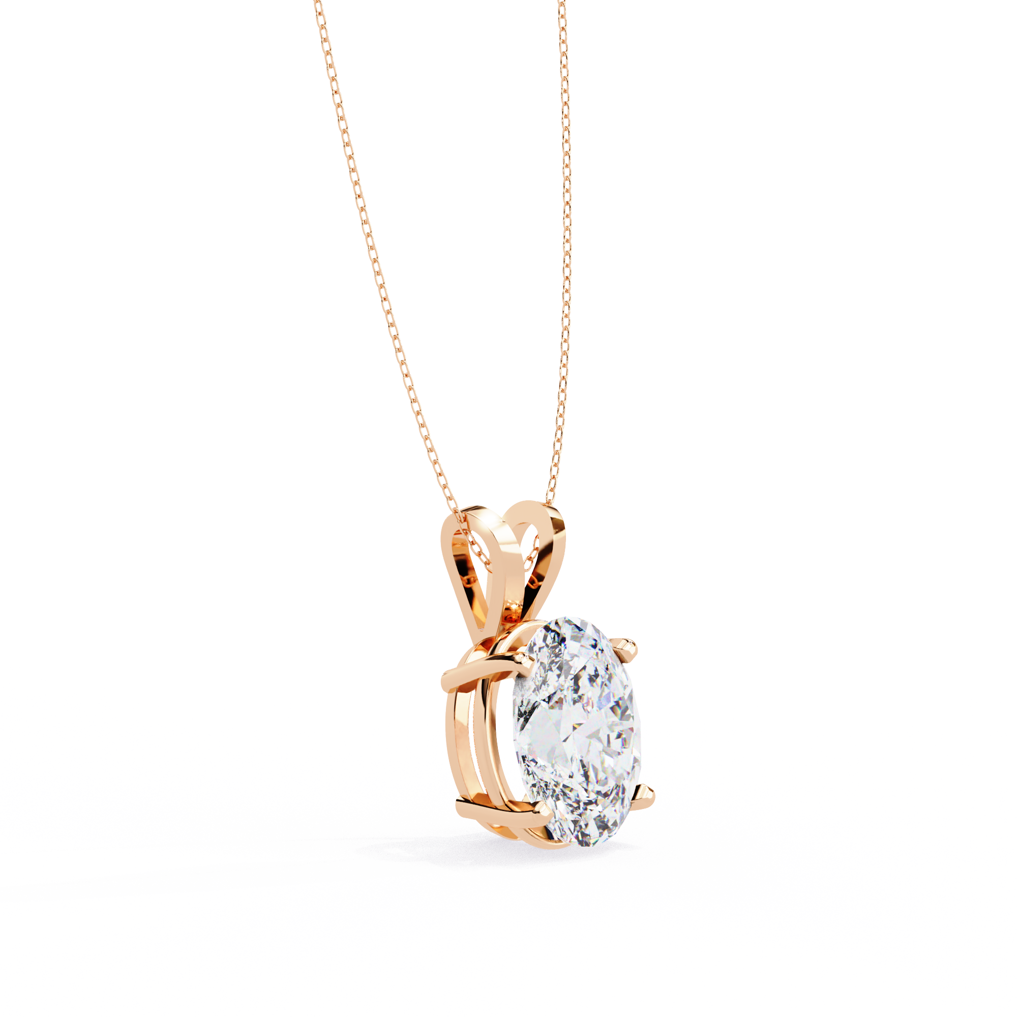 WOKE ™ VVS-F Lab Grown 1.50 Carat Oval cut Diamond pendant No-Chain