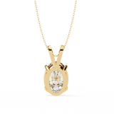 WOKE ™ VVS-F Lab Grown 1.50 Carat Oval cut Diamond pendant No-Chain
