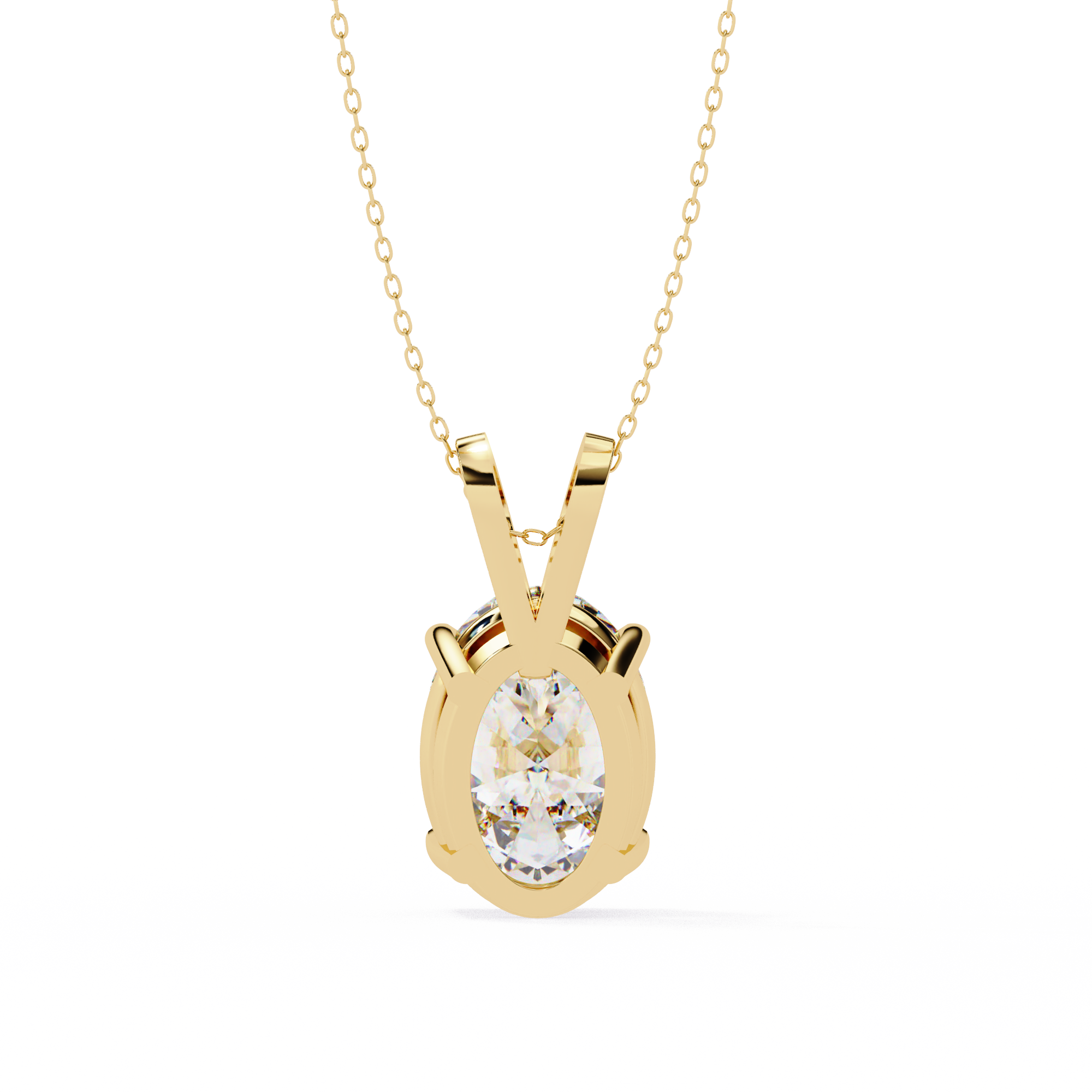 WOKE ™ VVS-F Lab Grown 1.50 Carat Oval cut Diamond pendant No-Chain