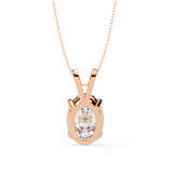 WOKE ™ VVS-F Lab Grown 1.50 Carat Oval cut Diamond pendant No-Chain