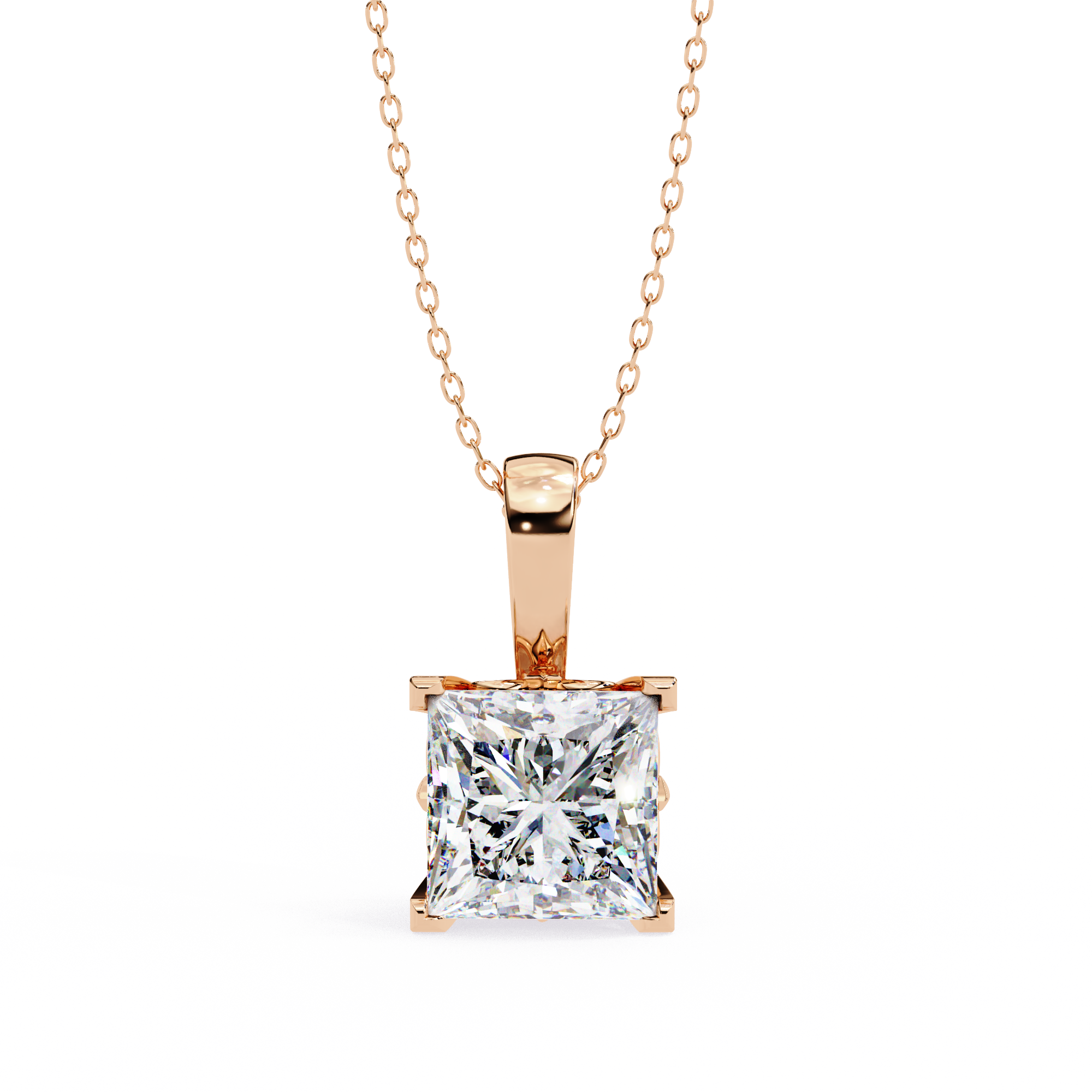 WOKE ™ VVS-F Lab Grown 1.50 Carat Princess cut Diamond pendant | (No chain)