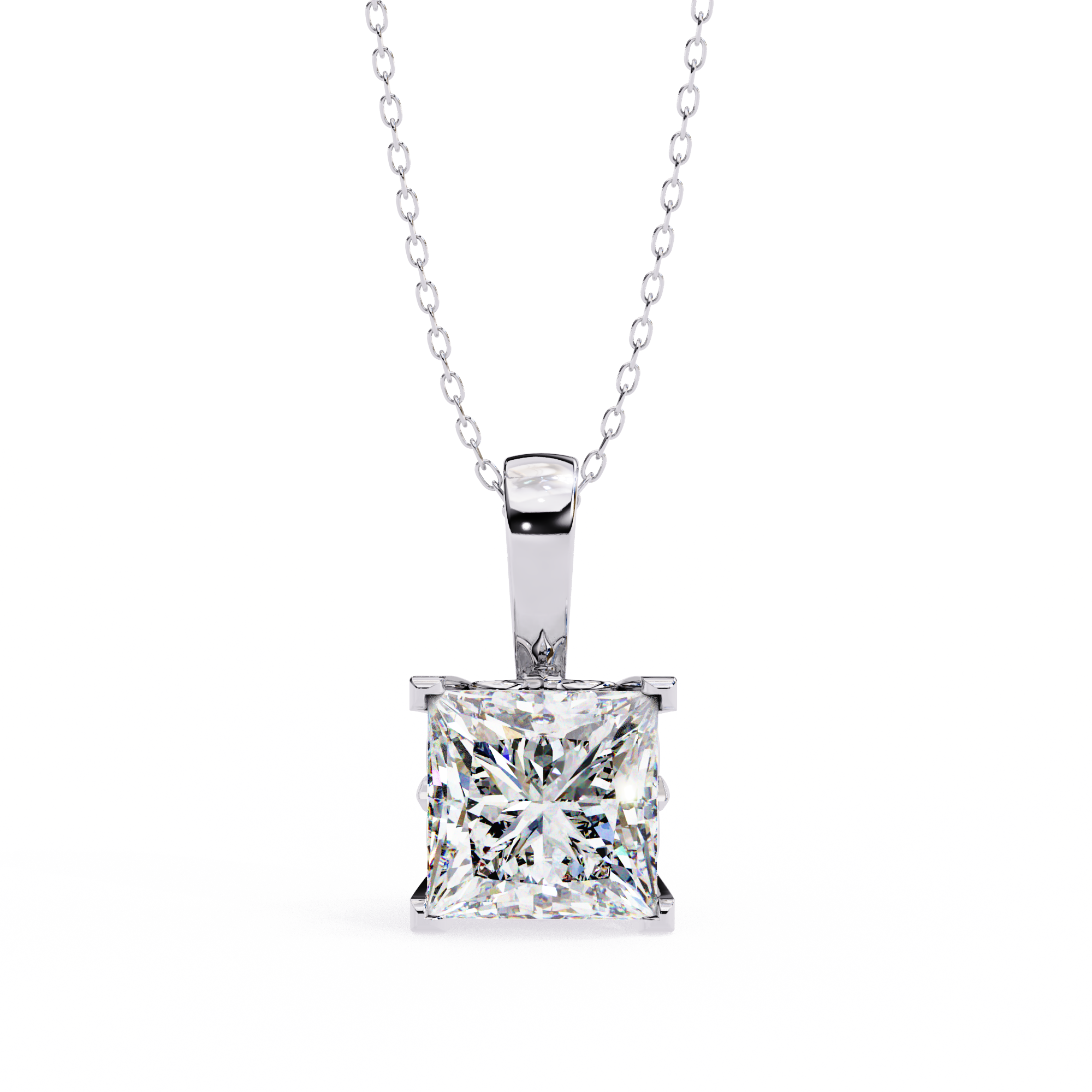 WOKE ™ VVS-F Lab Grown 1.50 Carat Princess cut Diamond pendant | (No chain)