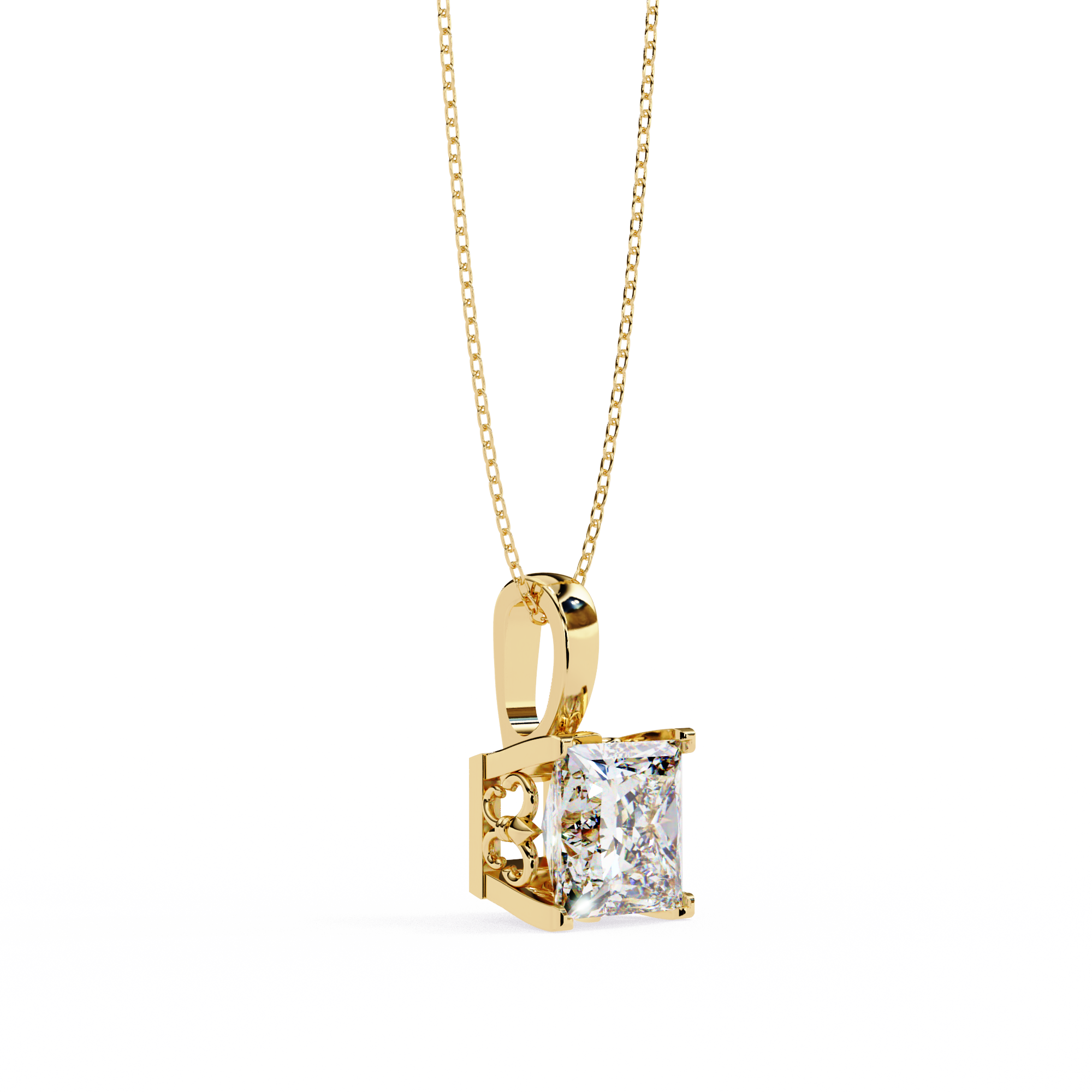 WOKE ™ VVS-F Lab Grown 1.50 Carat Princess cut Diamond pendant | (No chain)