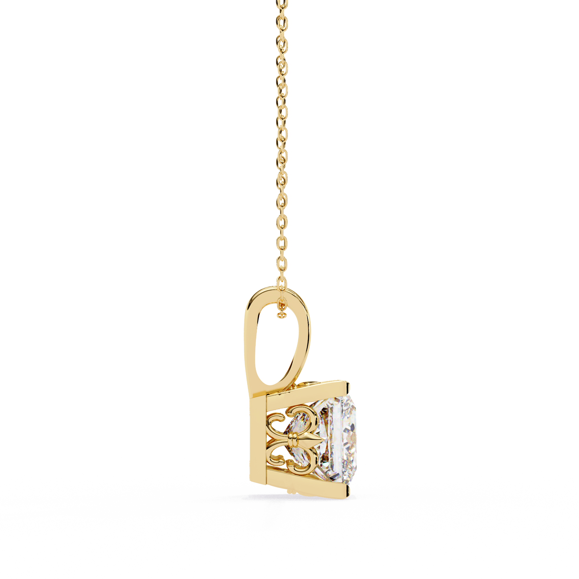 WOKE ™ VVS-F Lab Grown 1.50 Carat Princess cut Diamond pendant | (No chain)