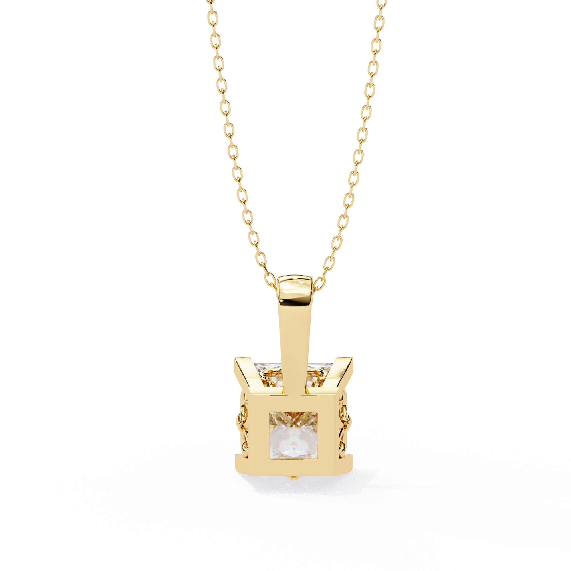 WOKE ™ VVS-F Lab Grown 1.50 Carat Princess cut Diamond pendant | (No chain)