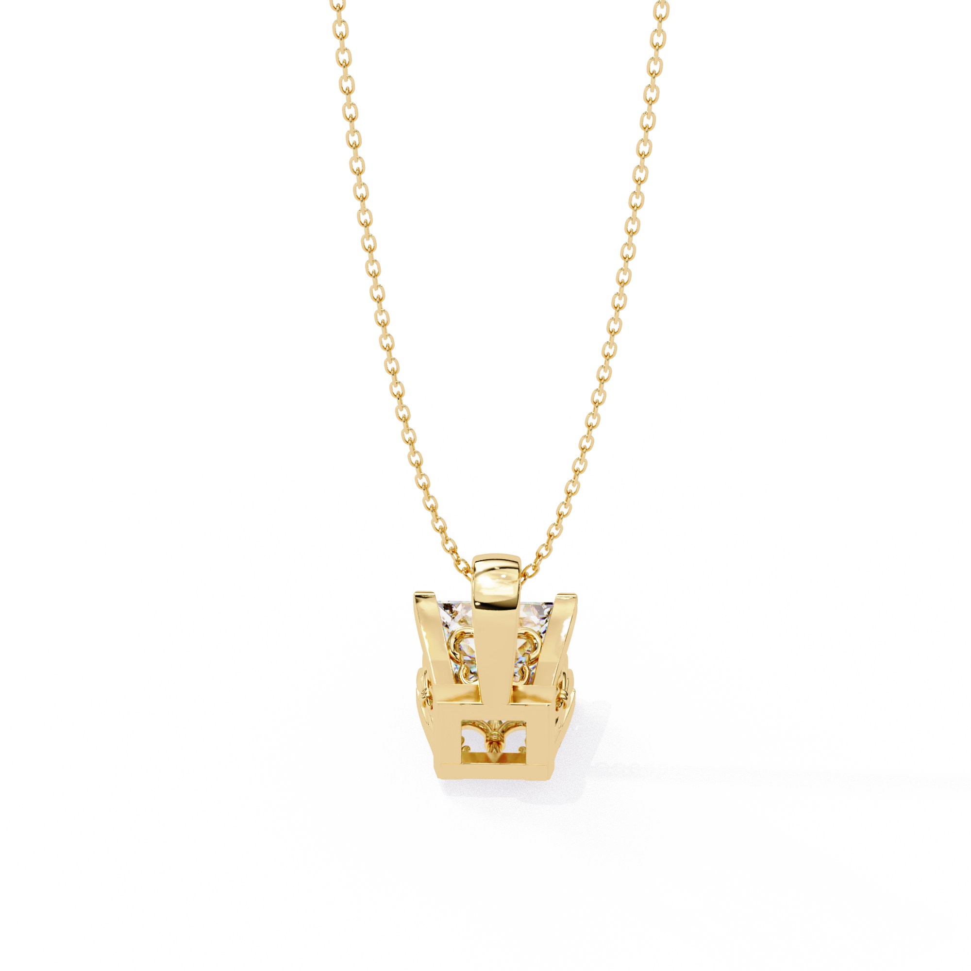 WOKE ™ VVS-F Lab Grown 1.50 Carat Princess cut Diamond pendant | (No chain)