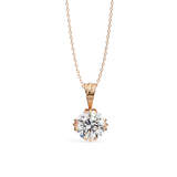 WOKE ™ VVS-F Lab Grown 1.00 Carat Round cut 12 prong Diamond pendant | No chain