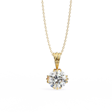 WOKE ™ VVS-F Lab Grown 1.00 Carat Round cut 12 prong Diamond pendant | No chain