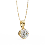 WOKE ™ VVS-F Lab Grown 1.00 Carat Round cut 12 prong Diamond pendant | No chain