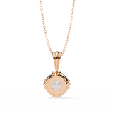 WOKE ™ VVS-F Lab Grown 1.00 Carat Round cut 12 prong Diamond pendant | No chain