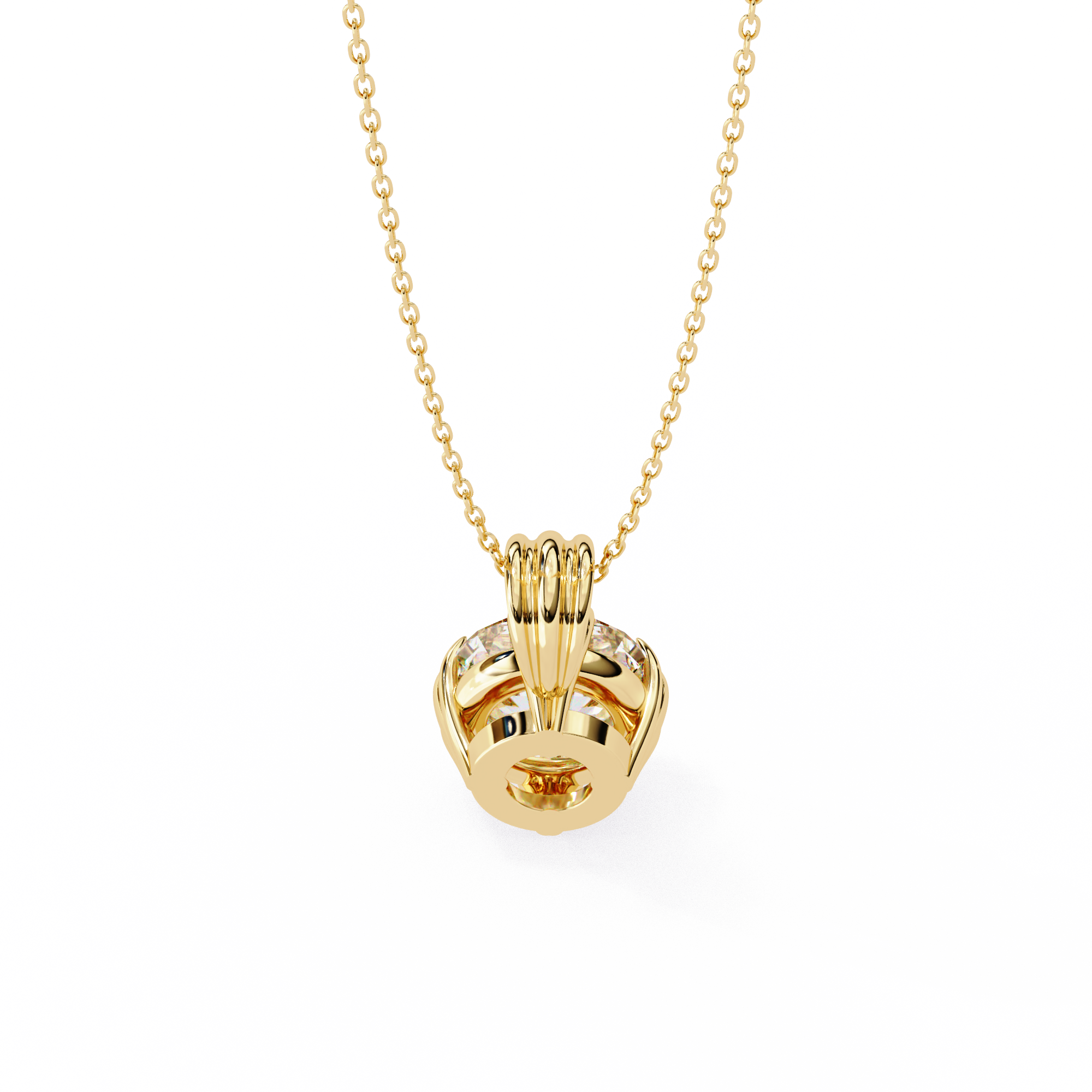 WOKE ™ VVS-F Lab Grown 1.00 Carat Round cut 12 prong Diamond pendant | No chain