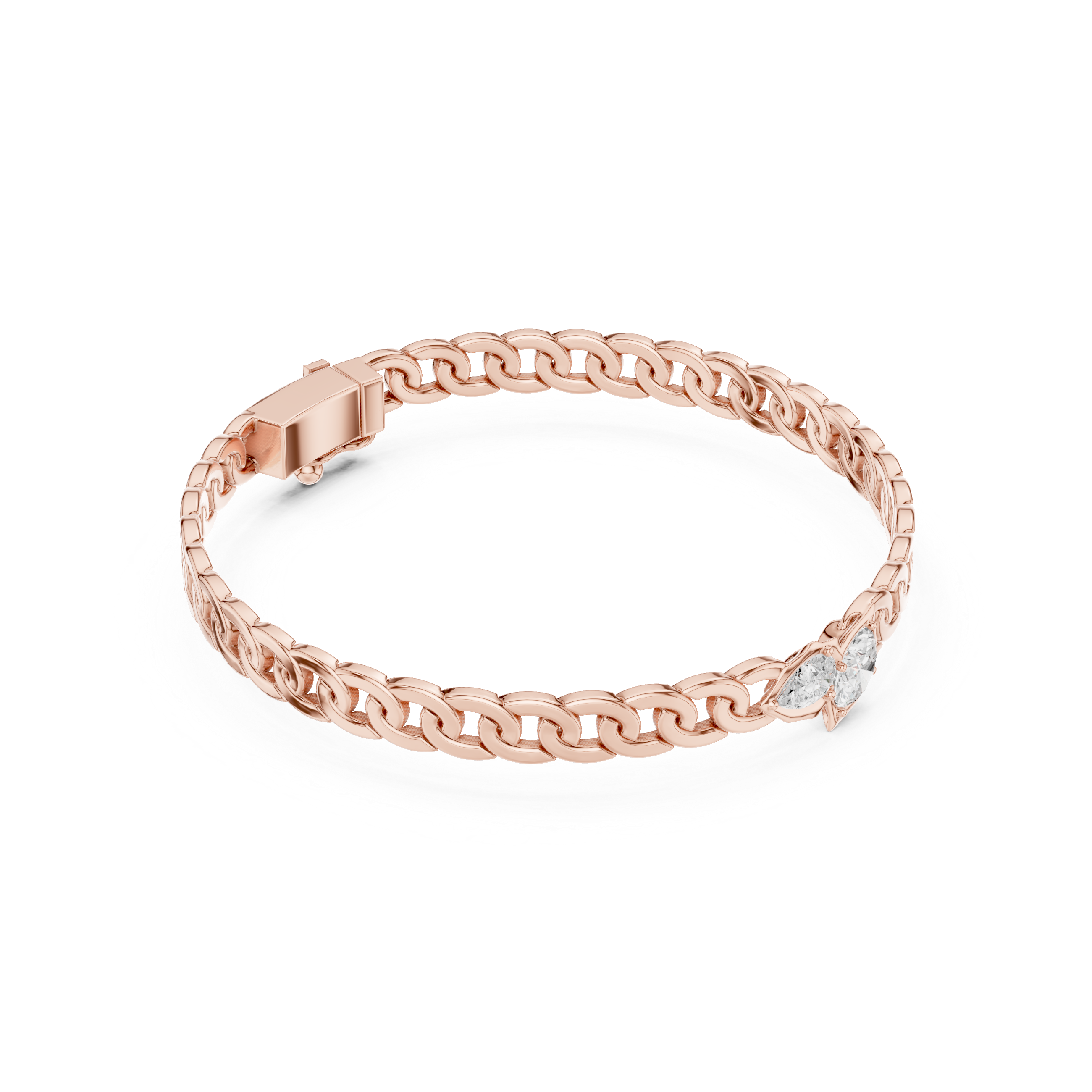 1.03 CT Pear and Oval Moissanite Bracelet in 9K Gold/925 Silver |WOKE